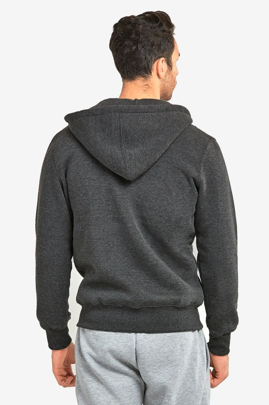 KNOCKER MEN'S HEAVY WEIGHT FLEECE ZIPPER HOODIE JACKET (HD2000_CH/GR)