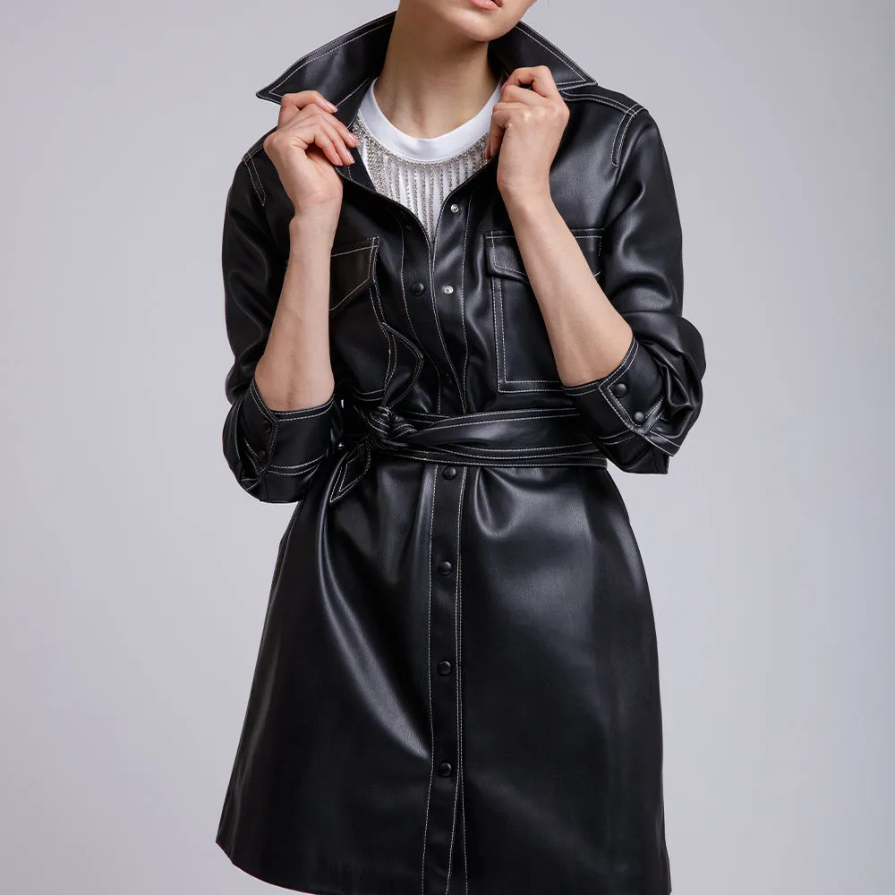 Leather Shirt Dress | KC Leather Signature Range - Belinda