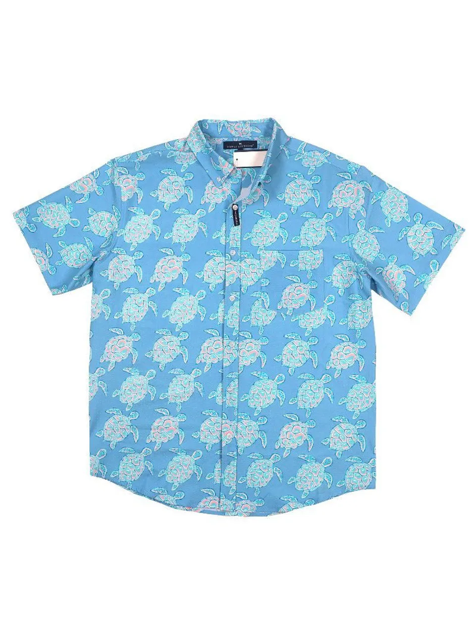 Men's Button Down Shirt in Turtle Blues