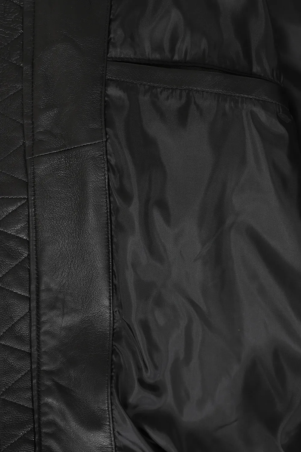 Men's Classic Black. Genuine Leather Bomber Jacket - BARRY - Ryan