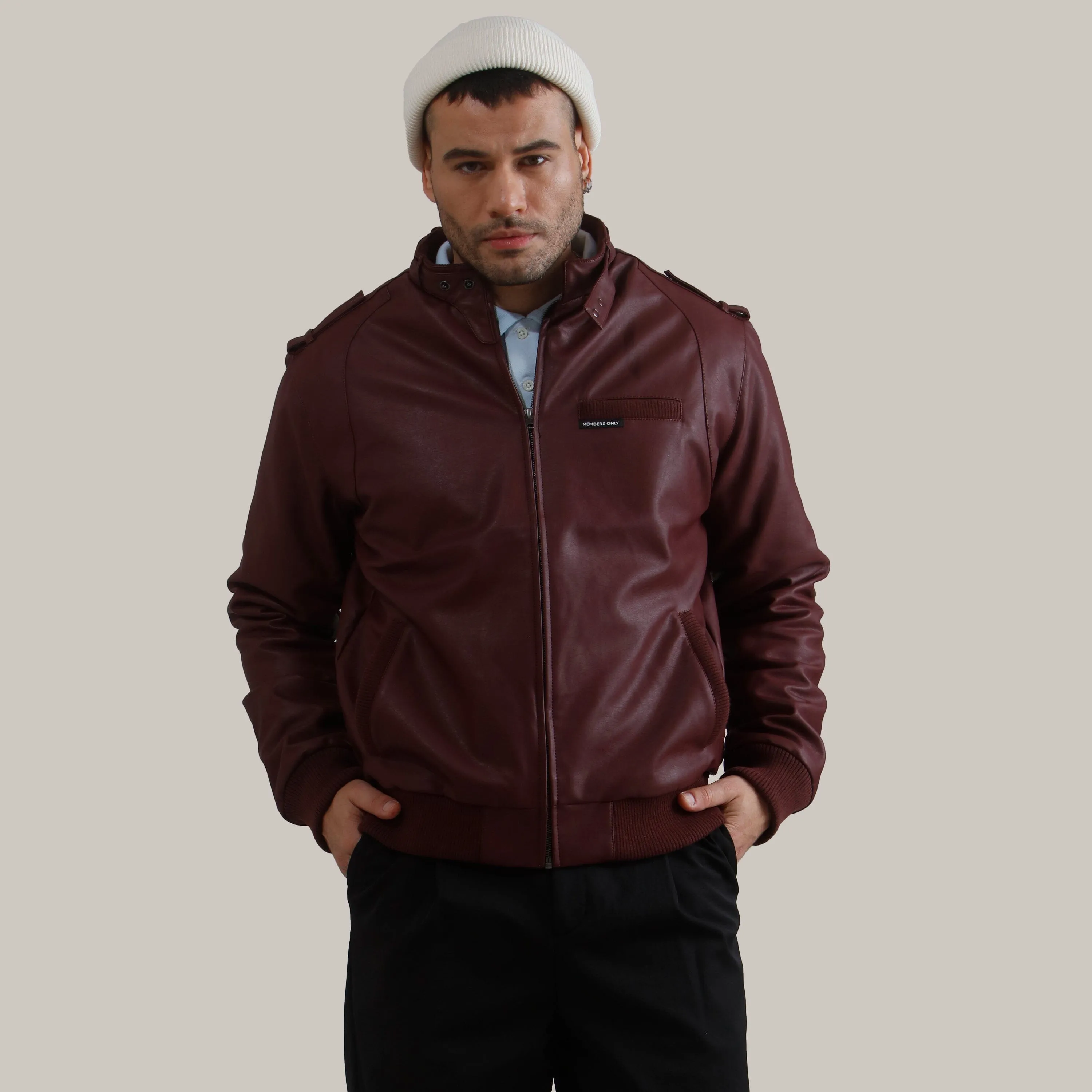 Men's Faux Leather Iconic Racer Jacket