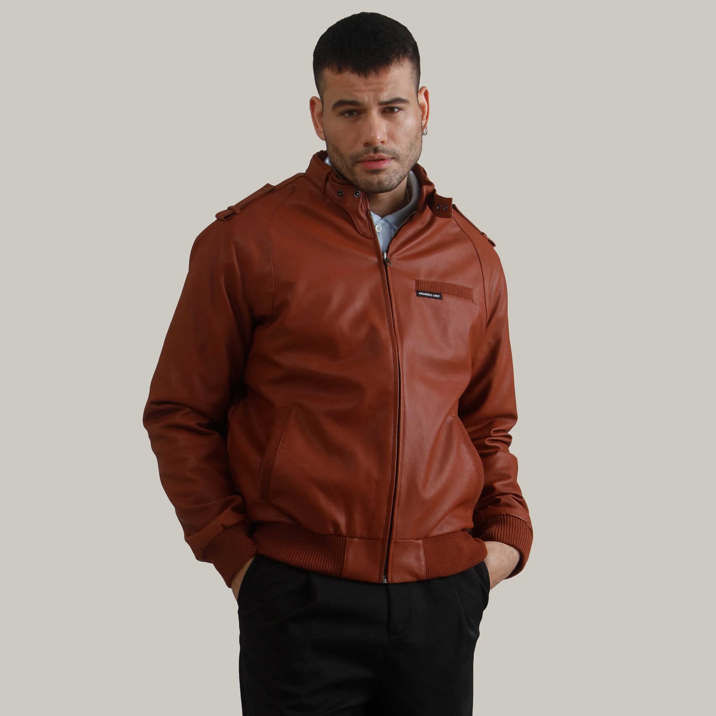 Men's Faux Leather Iconic Racer Jacket