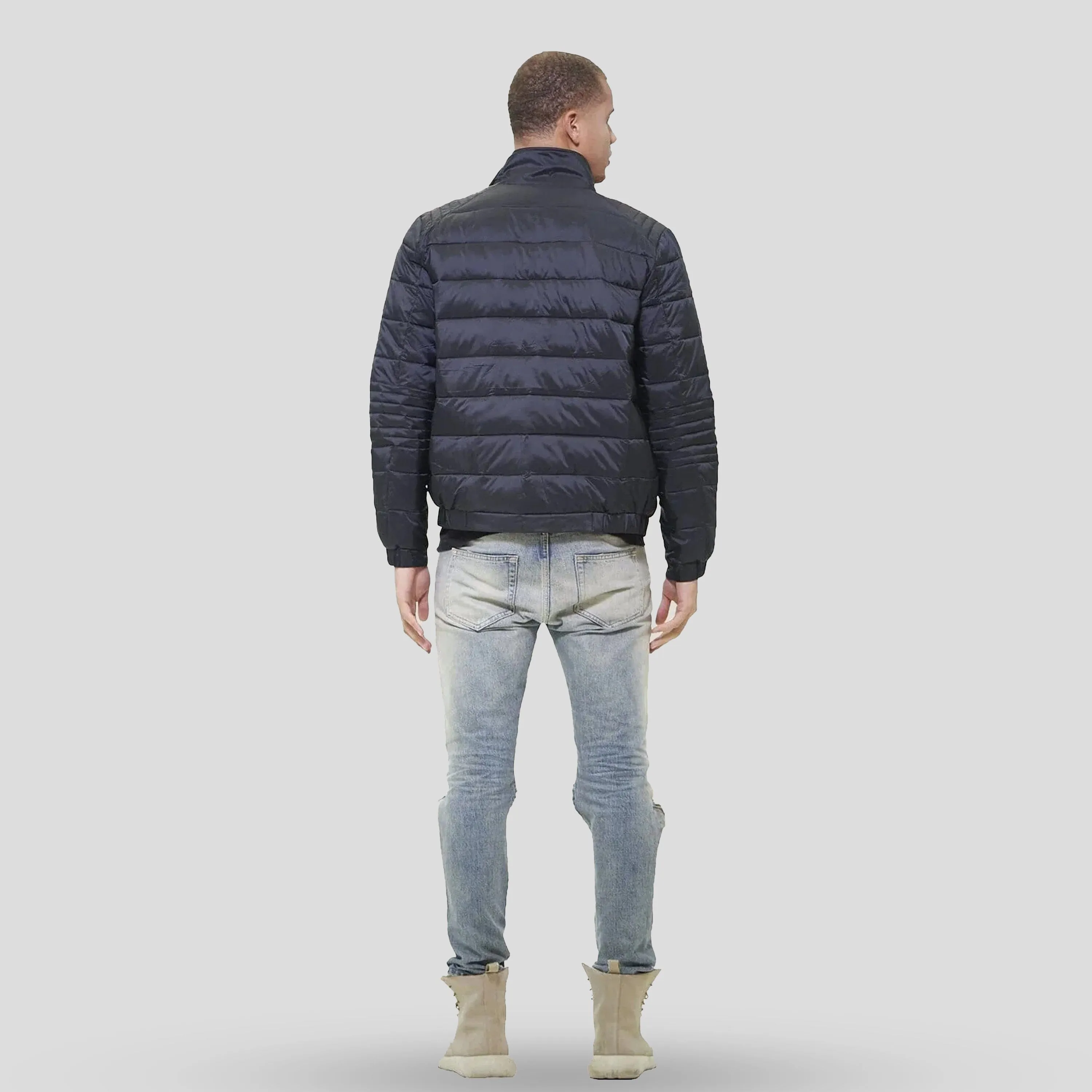 Men's Faux Leather Moto Puffer Jacket - FINAL SALE