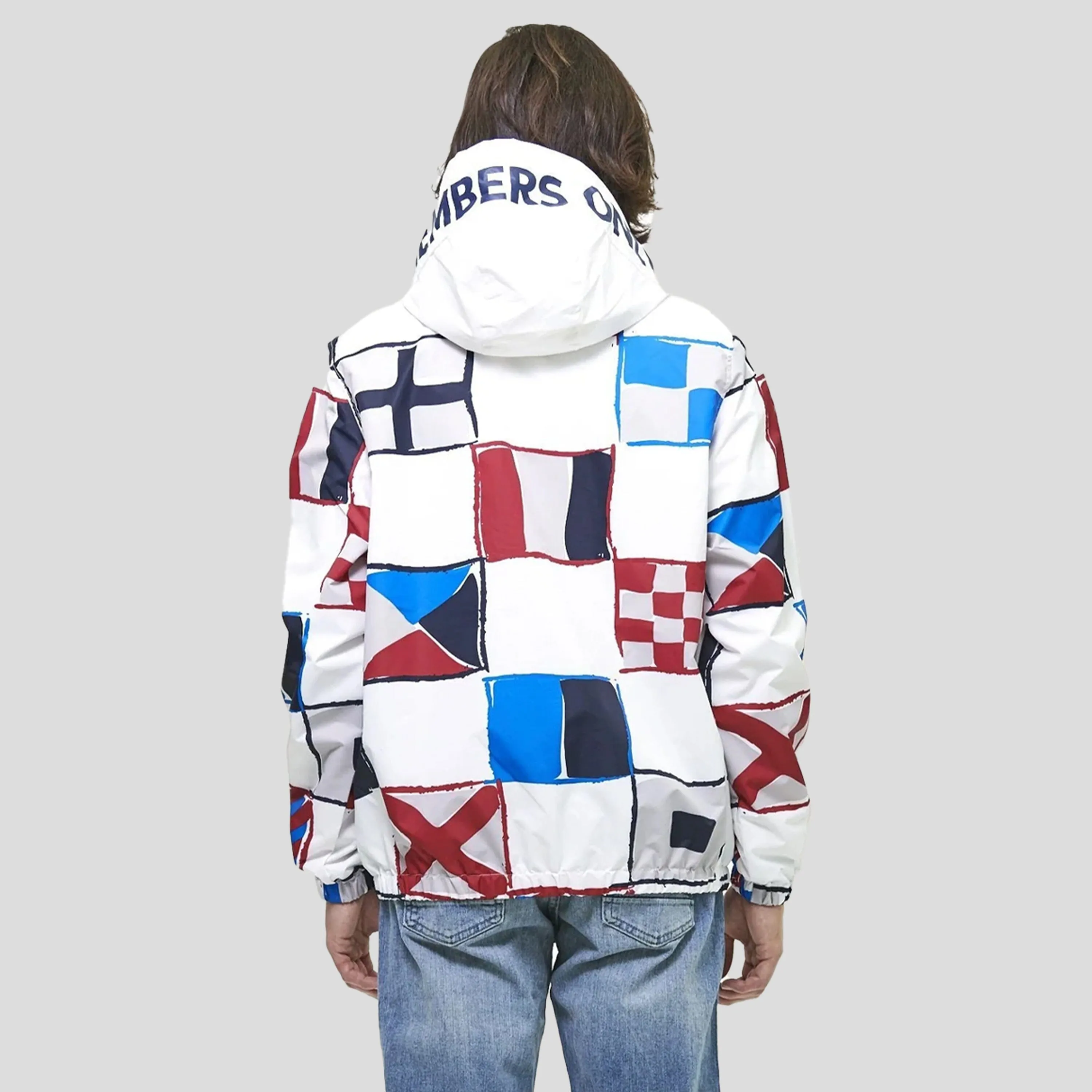 Men's Flag Print Pullover Windbreaker Jacket  - FINAL SALE