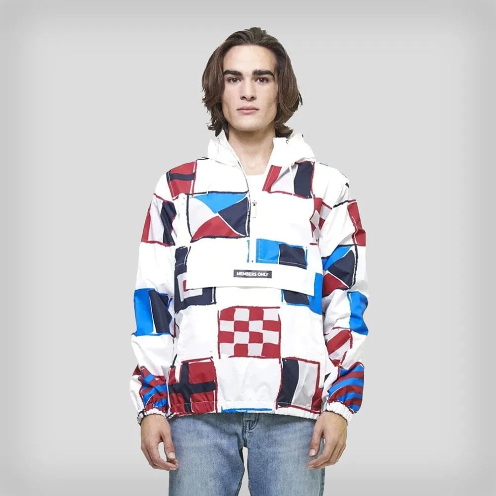 Men's Flag Print Pullover Windbreaker Jacket  - FINAL SALE