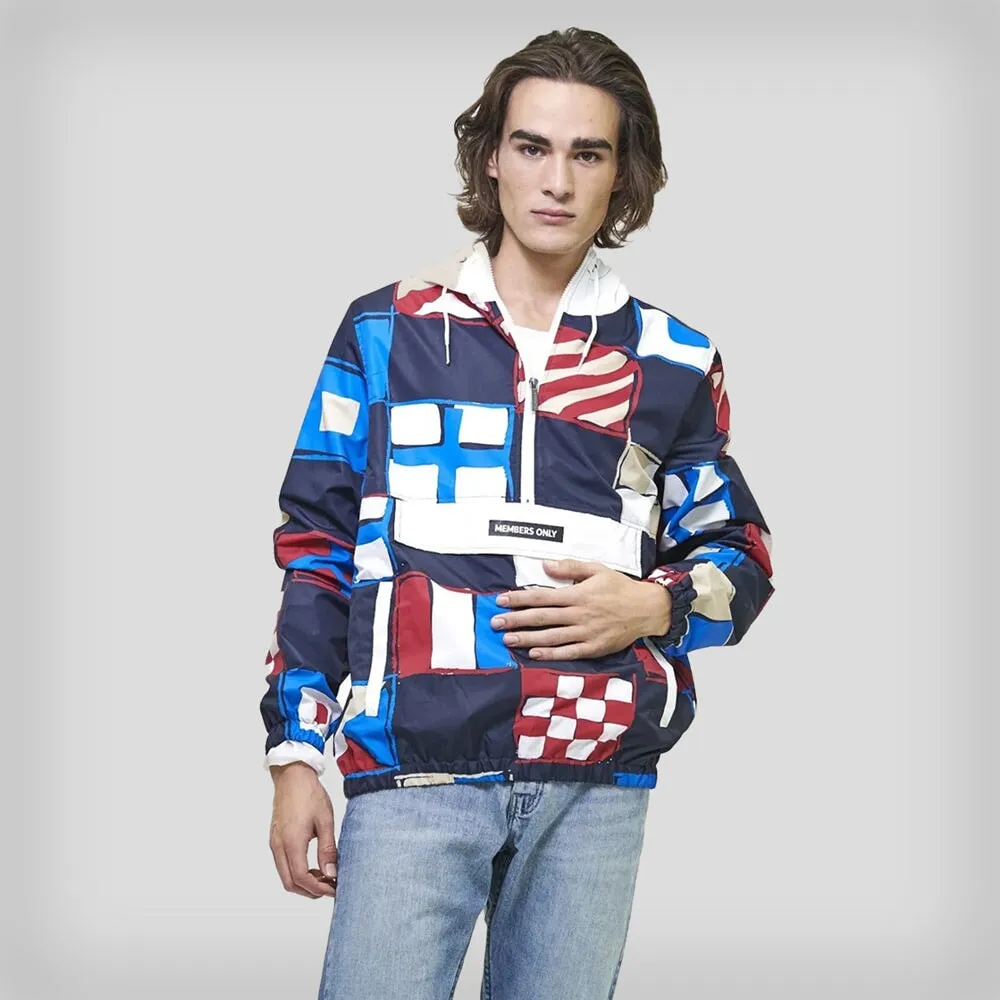 Men's Flag Print Pullover Windbreaker Jacket  - FINAL SALE