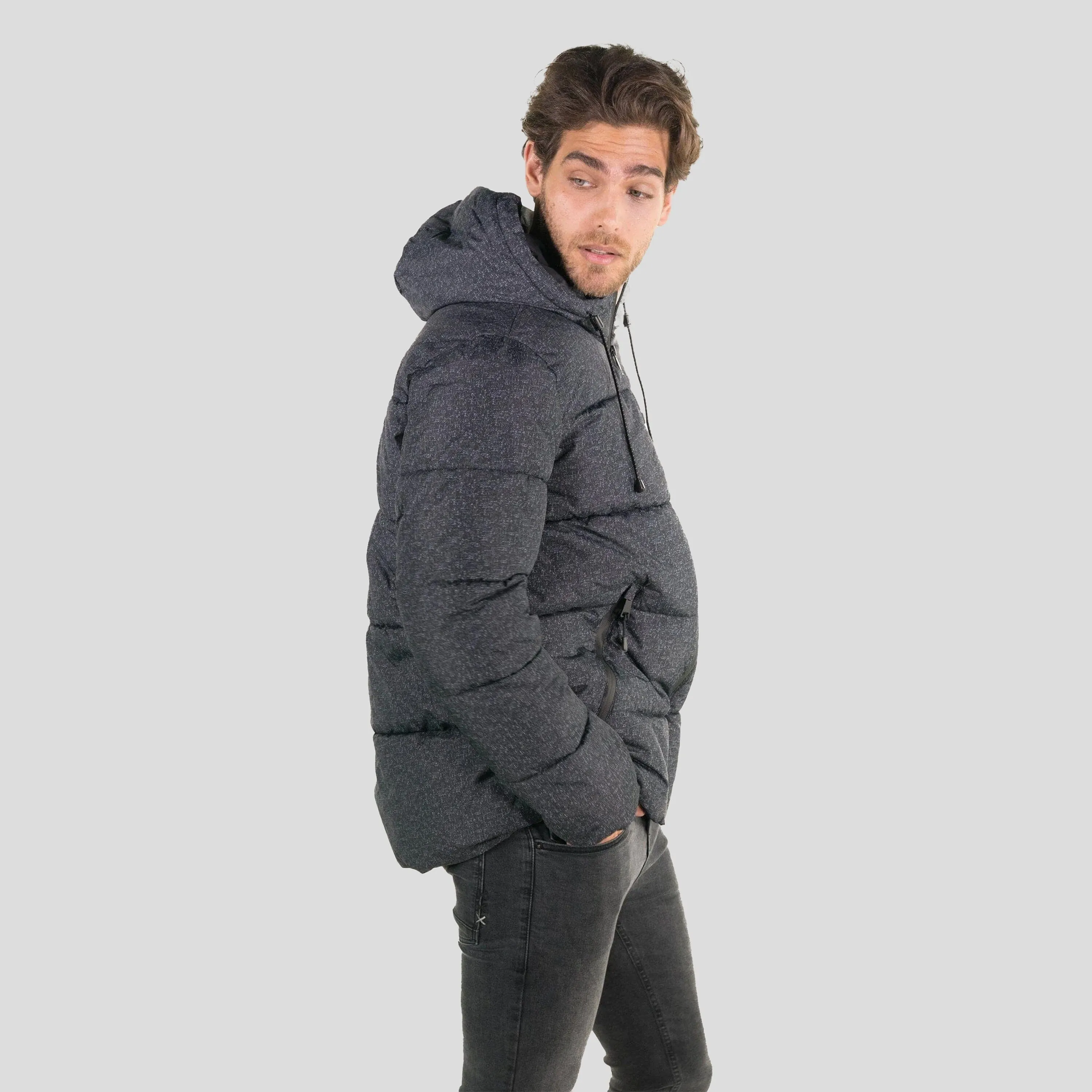 Men's Heather Print Puffer Jacket - FINAL SALE