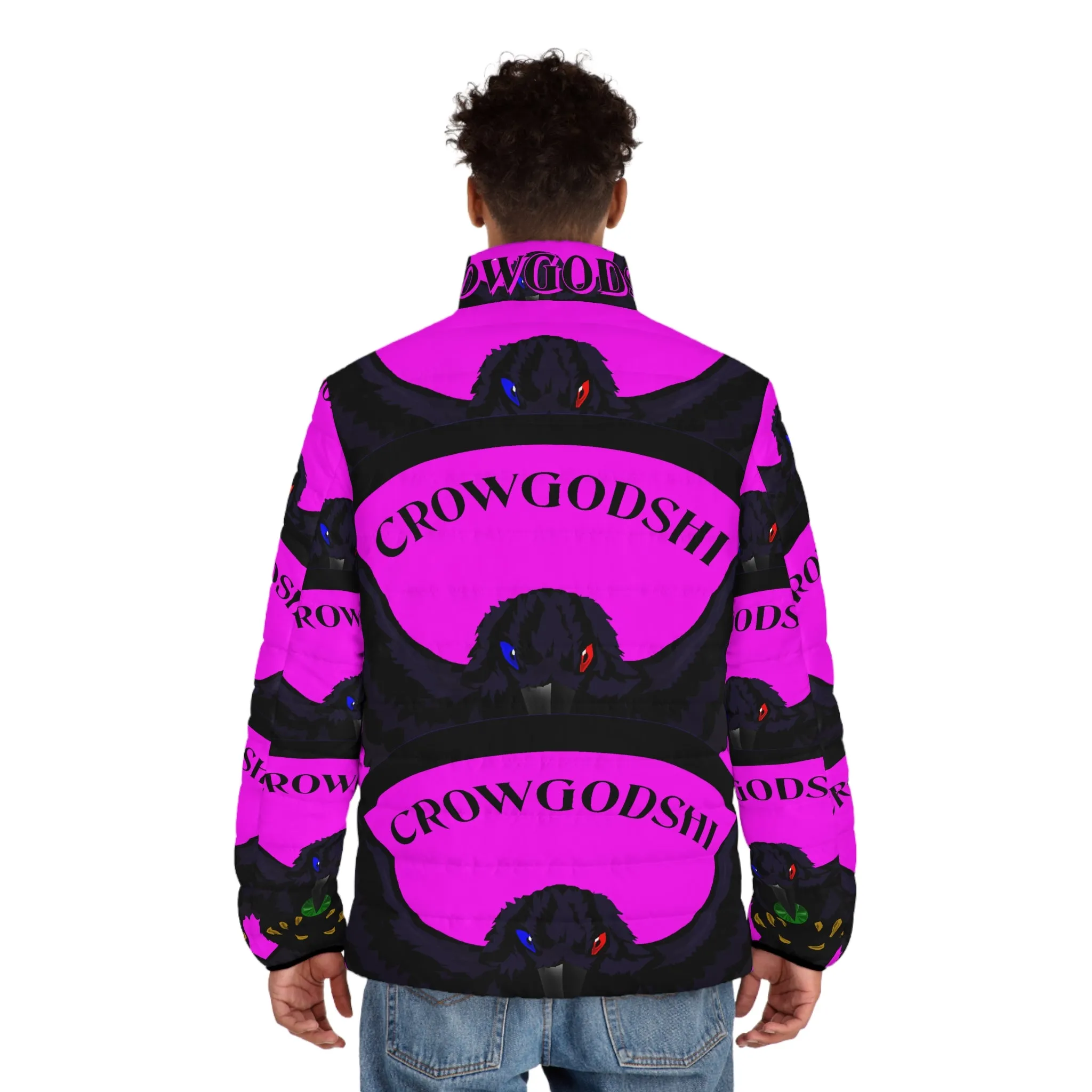 Men's Special Edition Crowgodshi Puffer Jacket, PINK LOGO