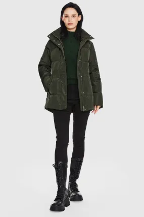 Mid-Length Hooded Down Jacket