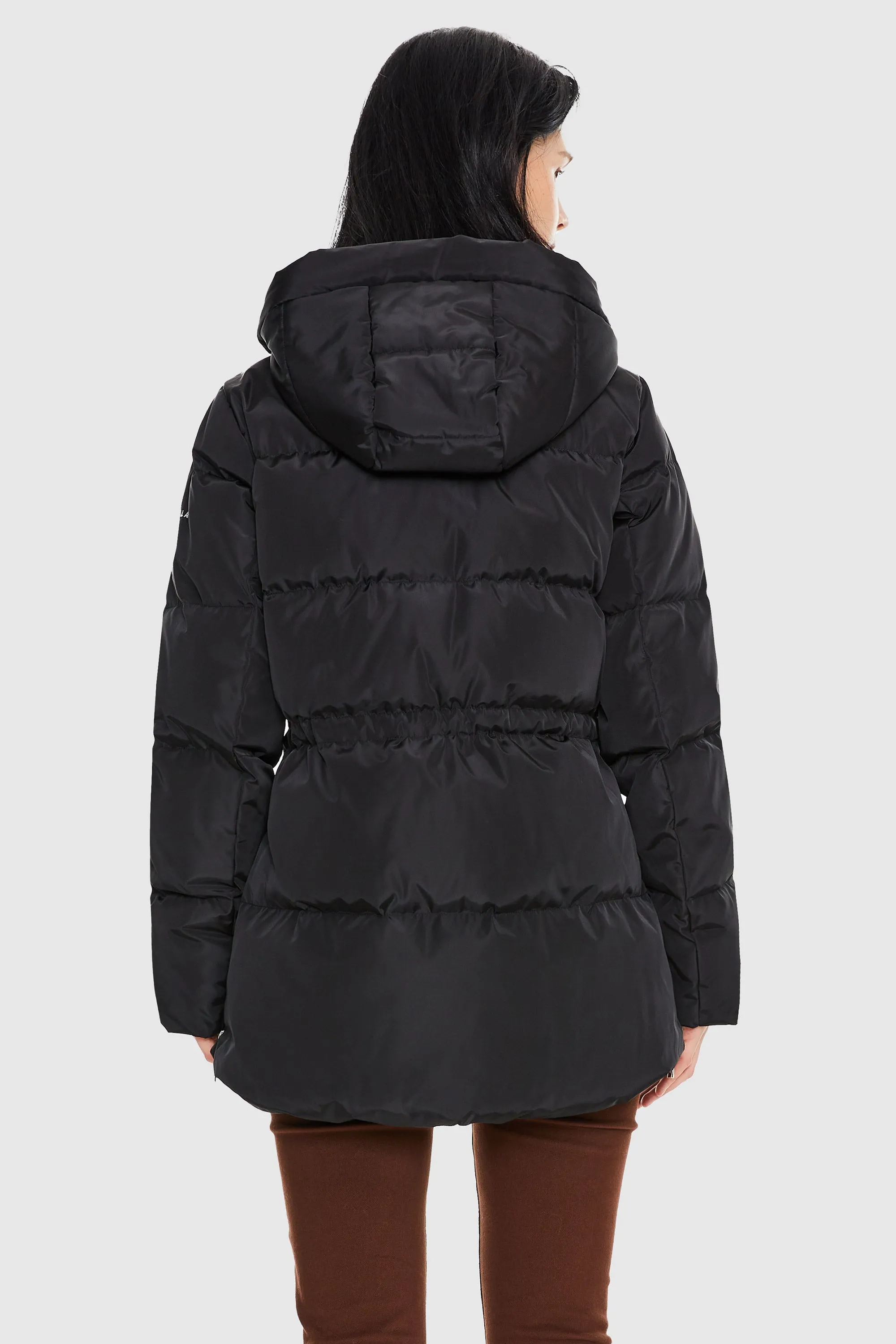 Mid-Length Hooded Down Jacket