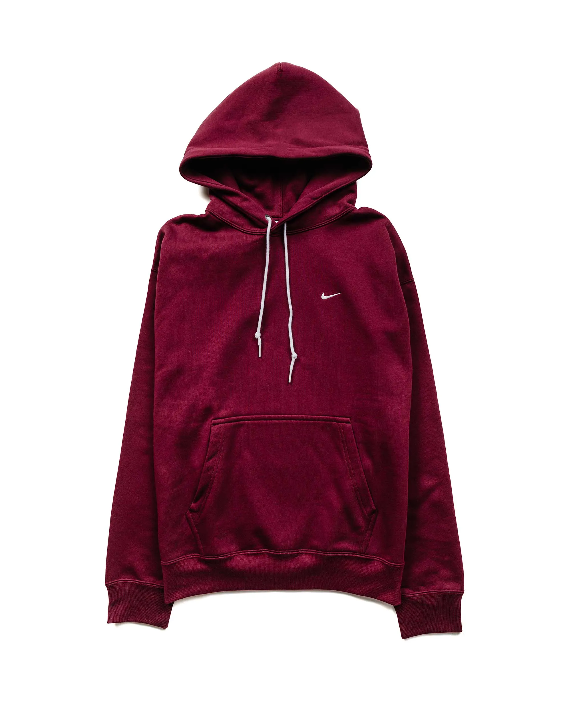 Nike Solo Swoosh Fleece Pullover Hoodie Night Maroon