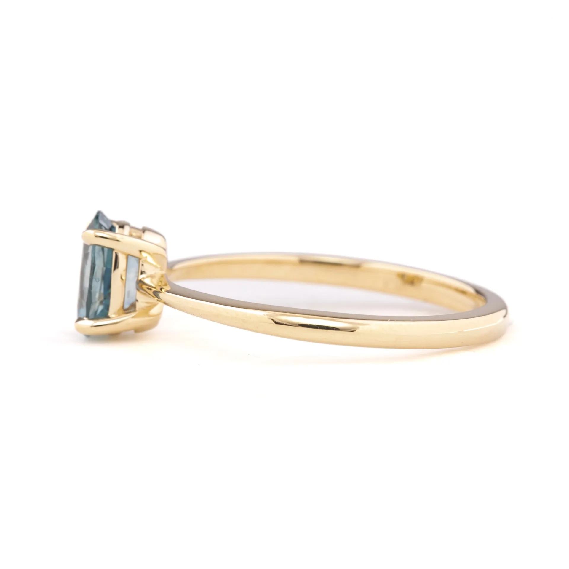 Nina Ring 0.90ct Aqua Blue Montana Sapphire, 14k Yellow Gold (One of a kind)