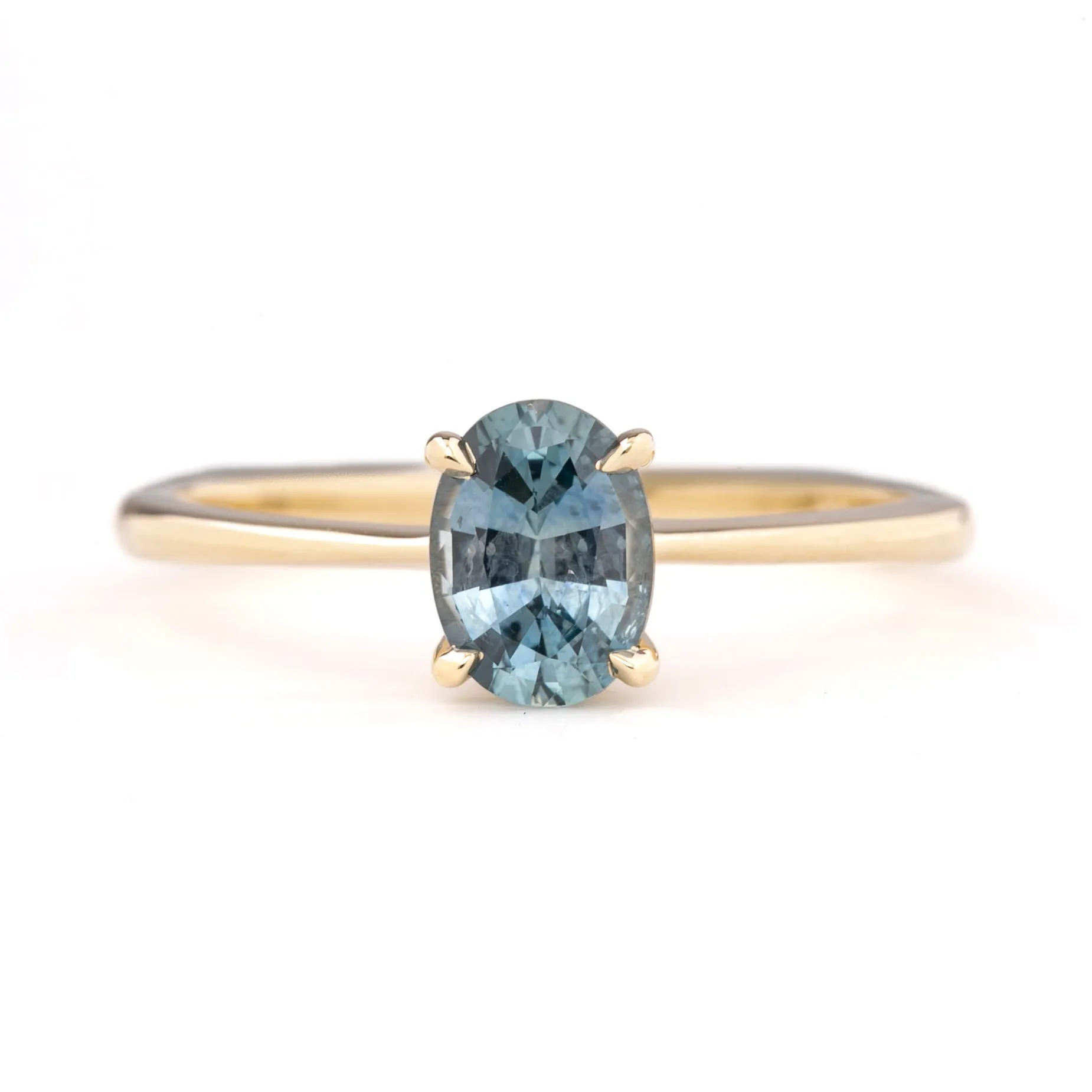 Nina Ring 0.90ct Aqua Blue Montana Sapphire, 14k Yellow Gold (One of a kind)