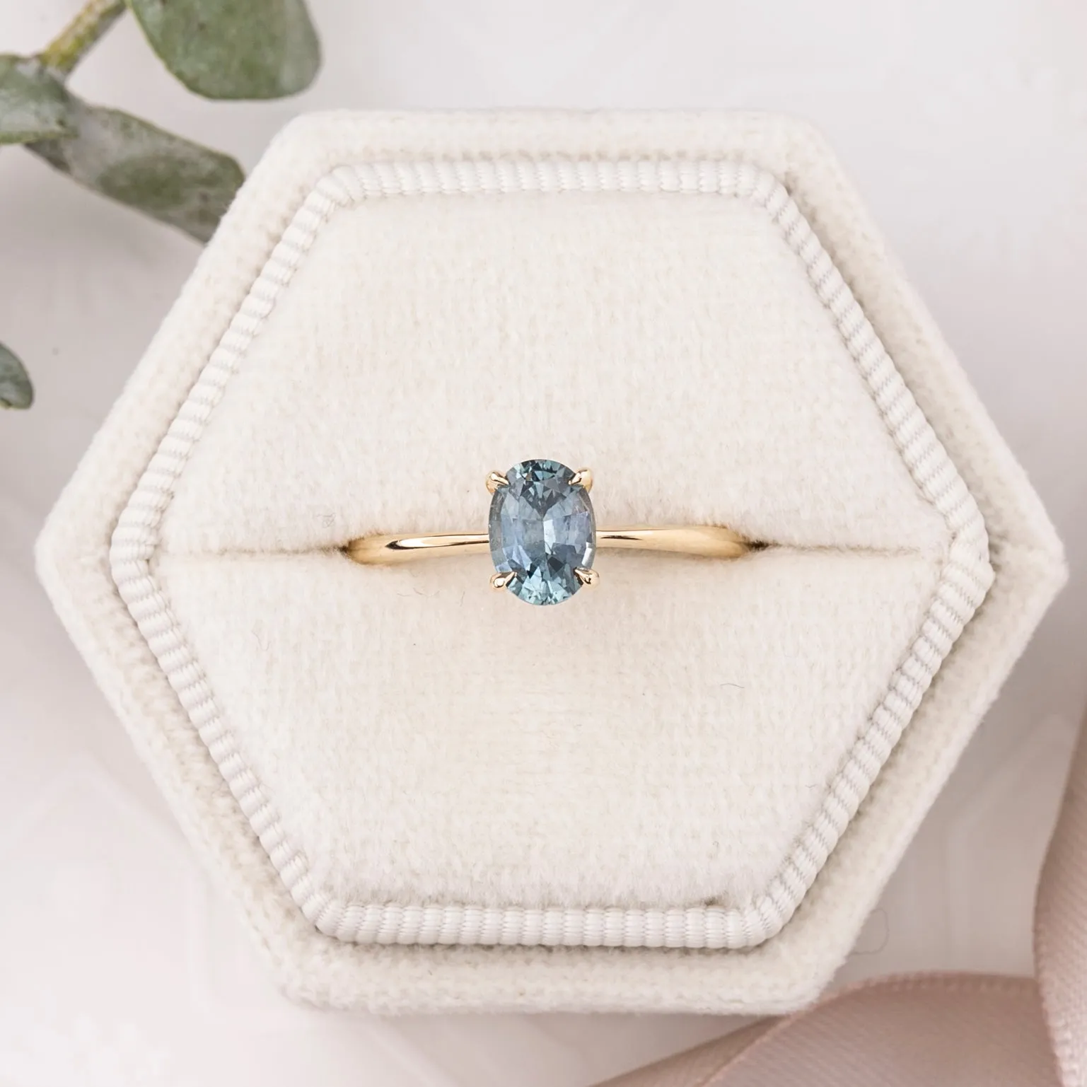 Nina Ring 0.90ct Aqua Blue Montana Sapphire, 14k Yellow Gold (One of a kind)