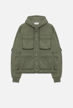 Nylon Paneled Jacket / Olive