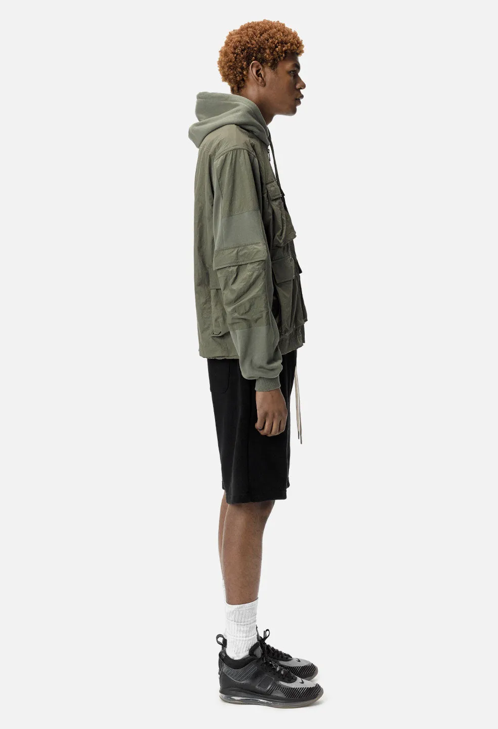 Nylon Paneled Jacket / Olive