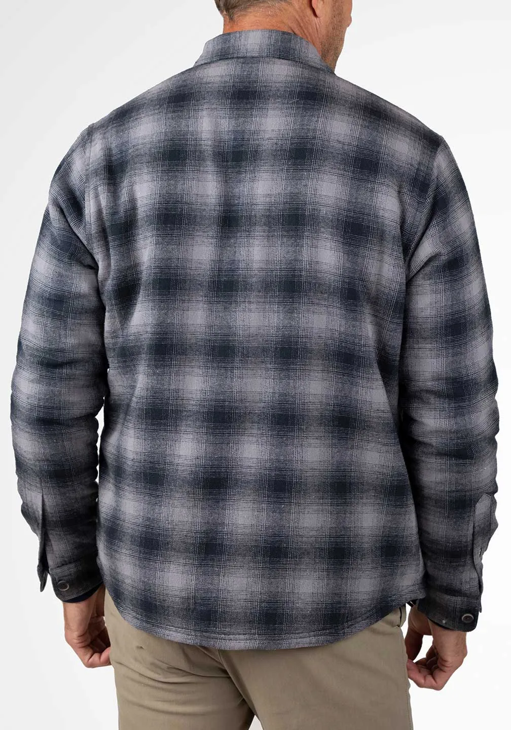 Plaid Flannel Shirt Jacket with Sherpa Lining