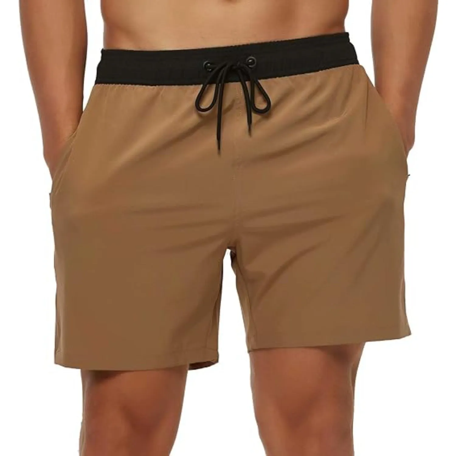 Quick Dry Beach Shorts With Zipper Pockets