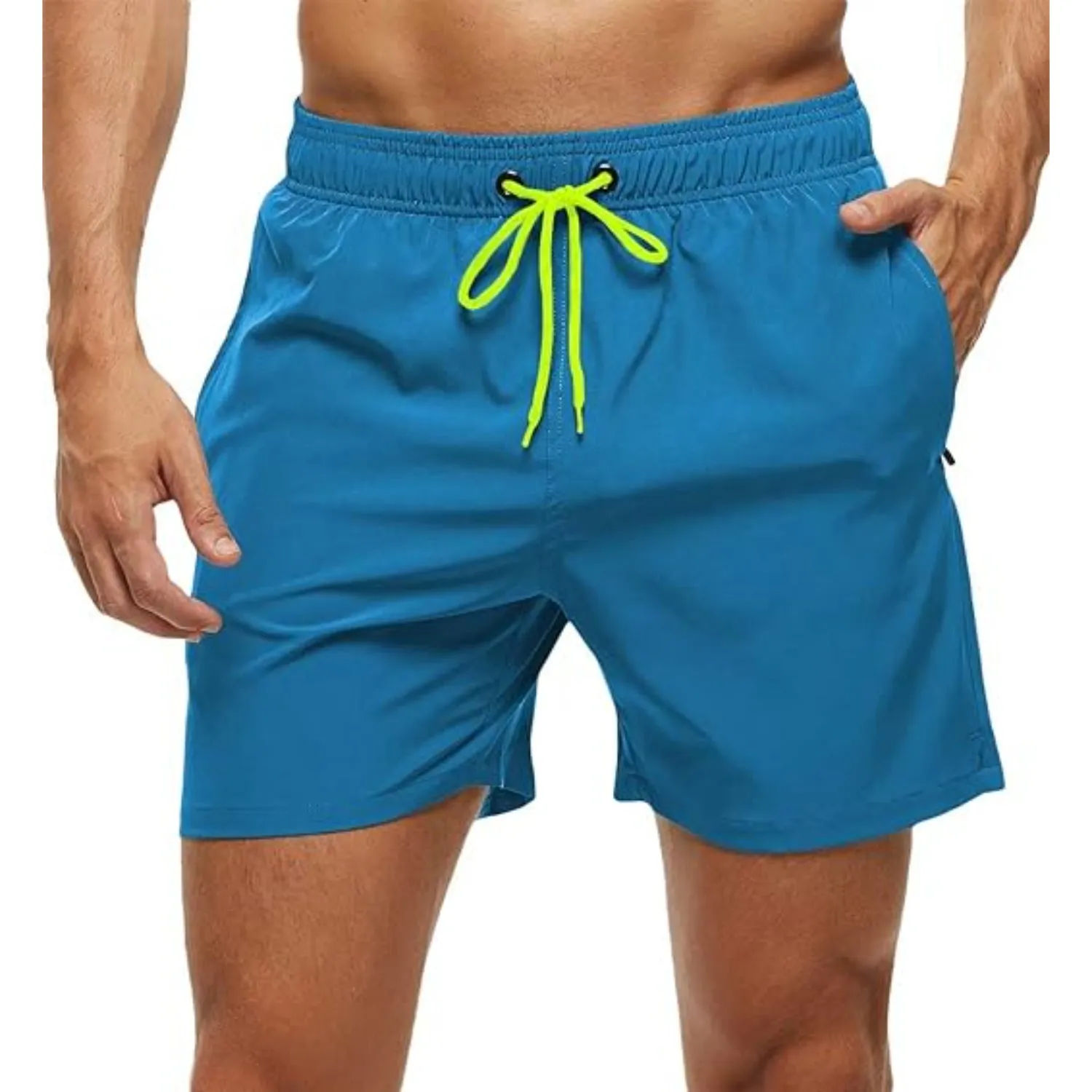 Quick Dry Beach Shorts With Zipper Pockets