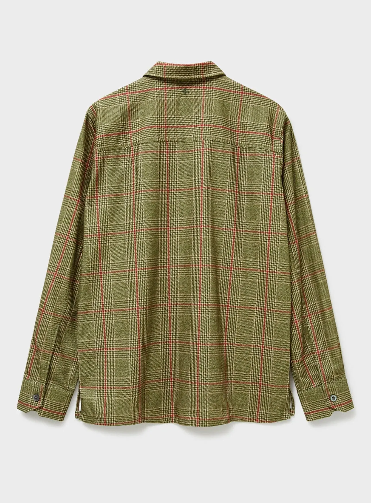 Recycled Flannel British Green Check Shirt Jacket