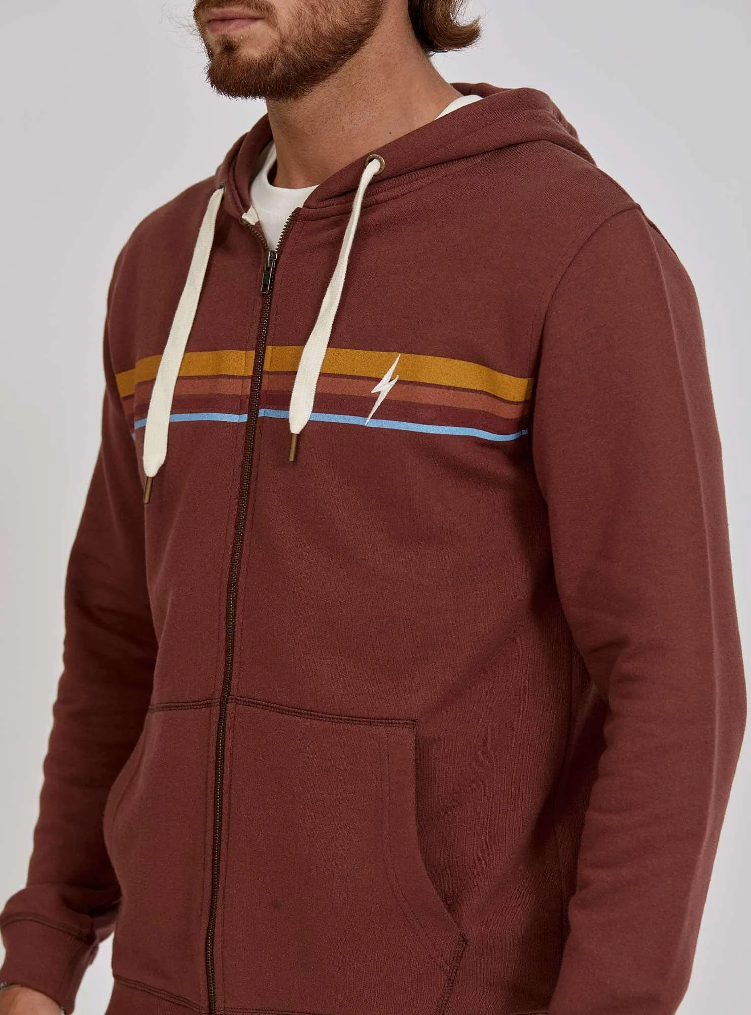 REGULAR ZIP HOODIE WITH STRIPES