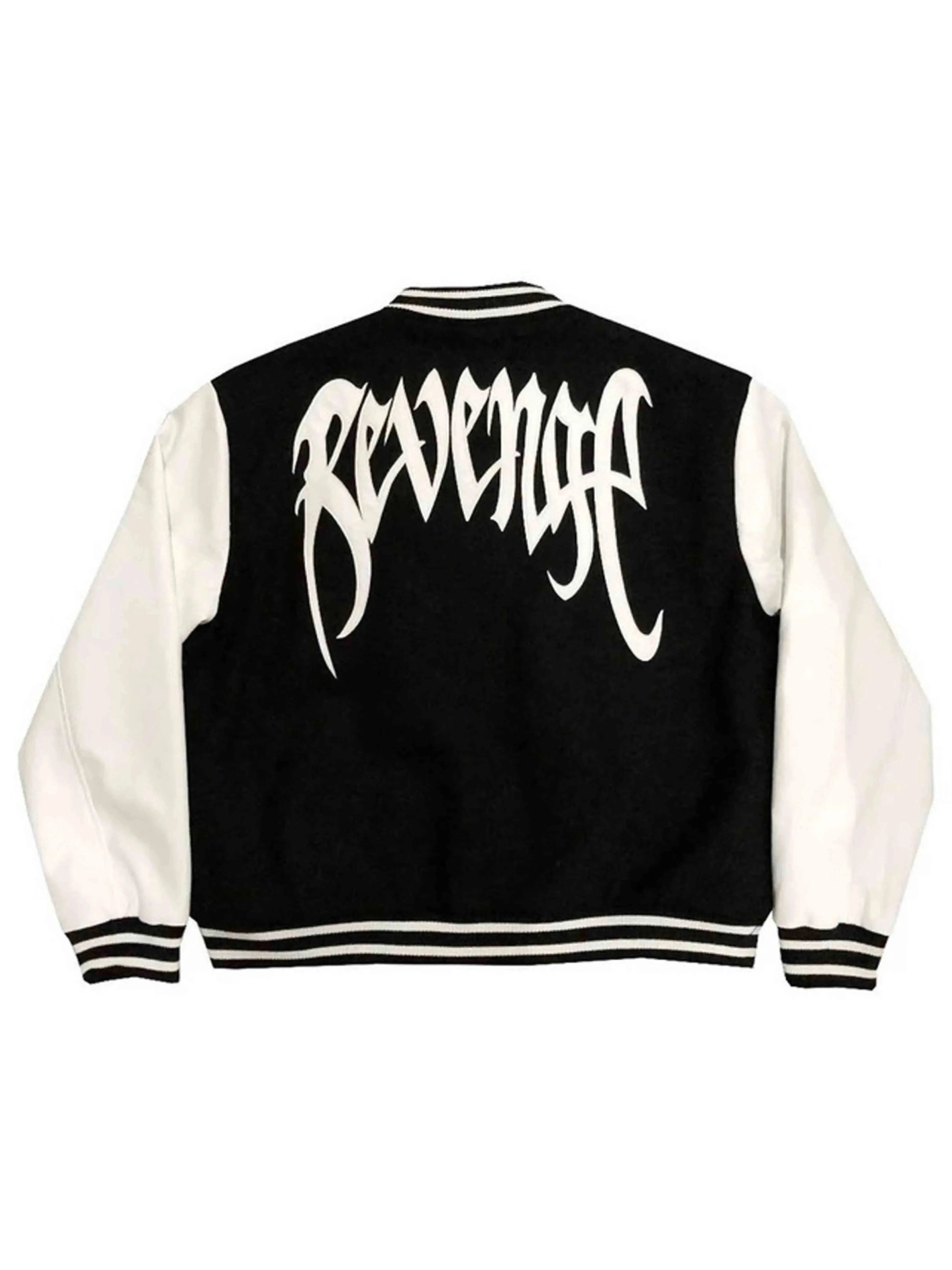 Revenge Embroidered Logo Varsity Jacket Black [SS21]