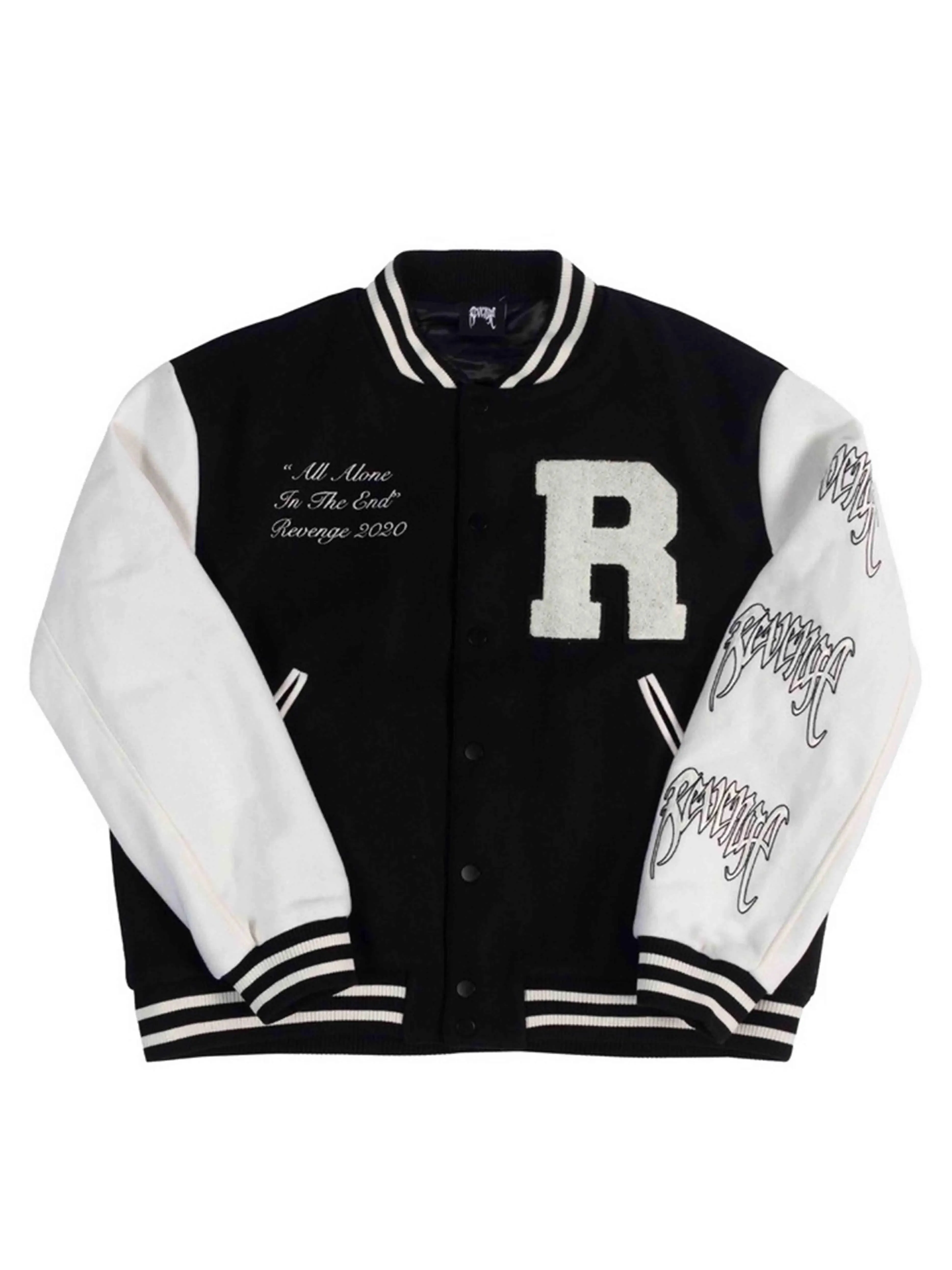 Revenge Embroidered Logo Varsity Jacket Black [SS21]