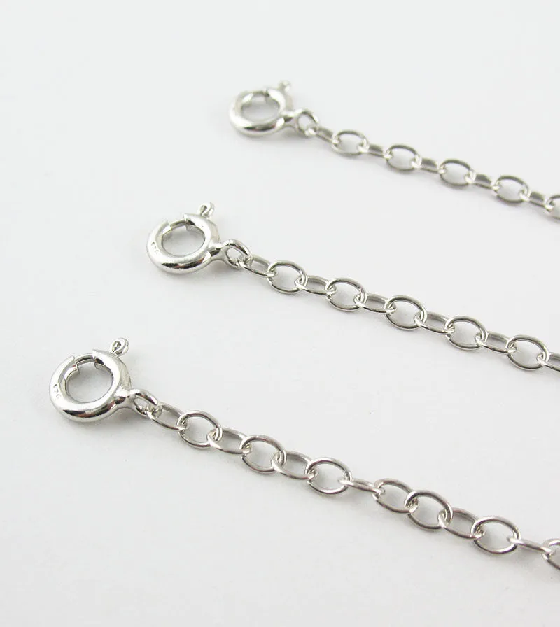 Rhodium-Plated Sterling Silver Extender Chains