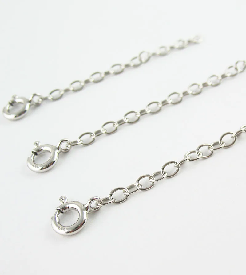 Rhodium-Plated Sterling Silver Extender Chains