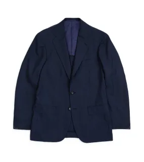 Ring Jacket Calm Twist Wool Suit: Slate Blue