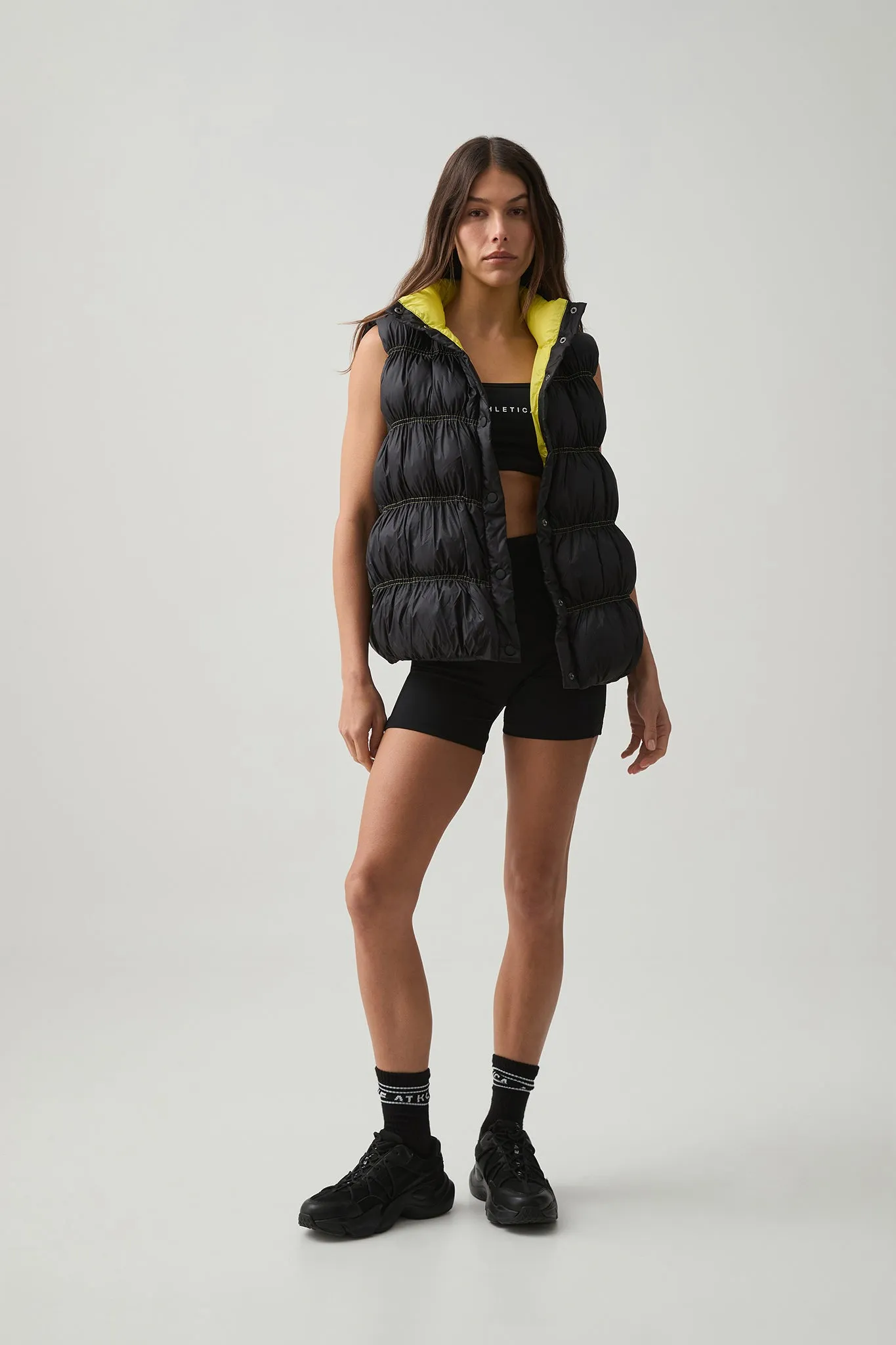 Ruched Puffer Vest 722