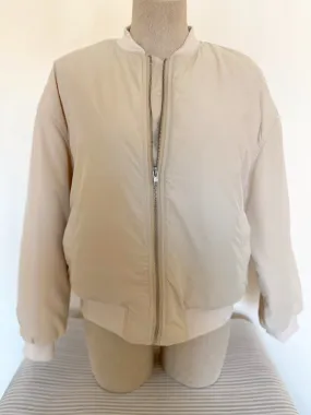 Sadie & Sage Zip up Bomber Jacket - Sand