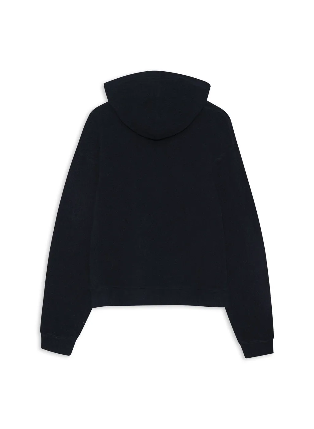 Sherpa Cropped Side Slit Hoodie in New Navy