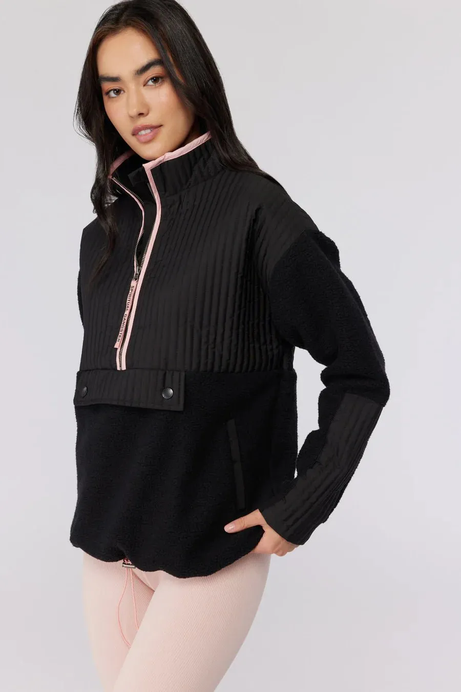 Spiritual Gangster Sherpa Half Zip Pullover as seen on Chloe Meadows