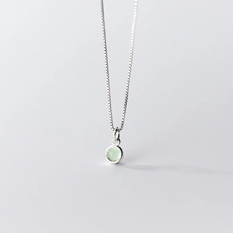 Sterling Silver Fashion Round Color Pendant