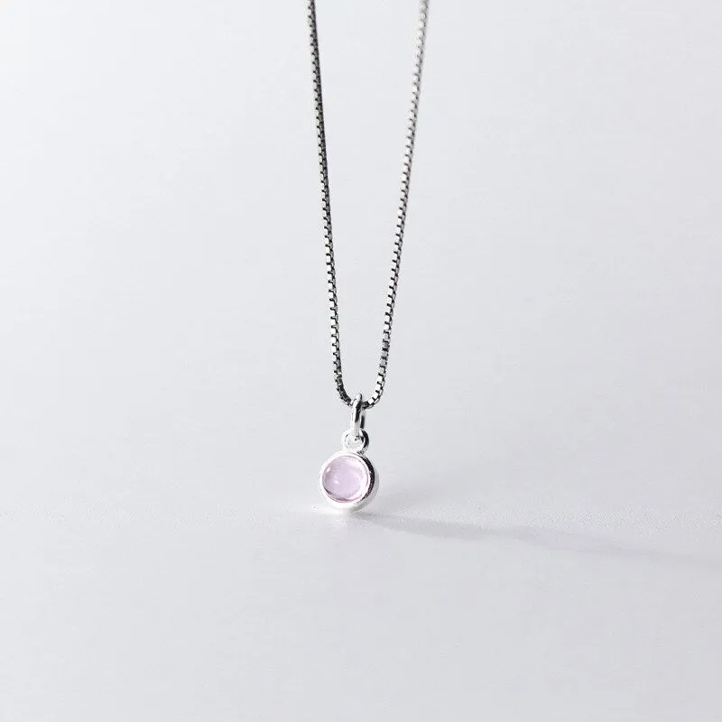 Sterling Silver Fashion Round Color Pendant