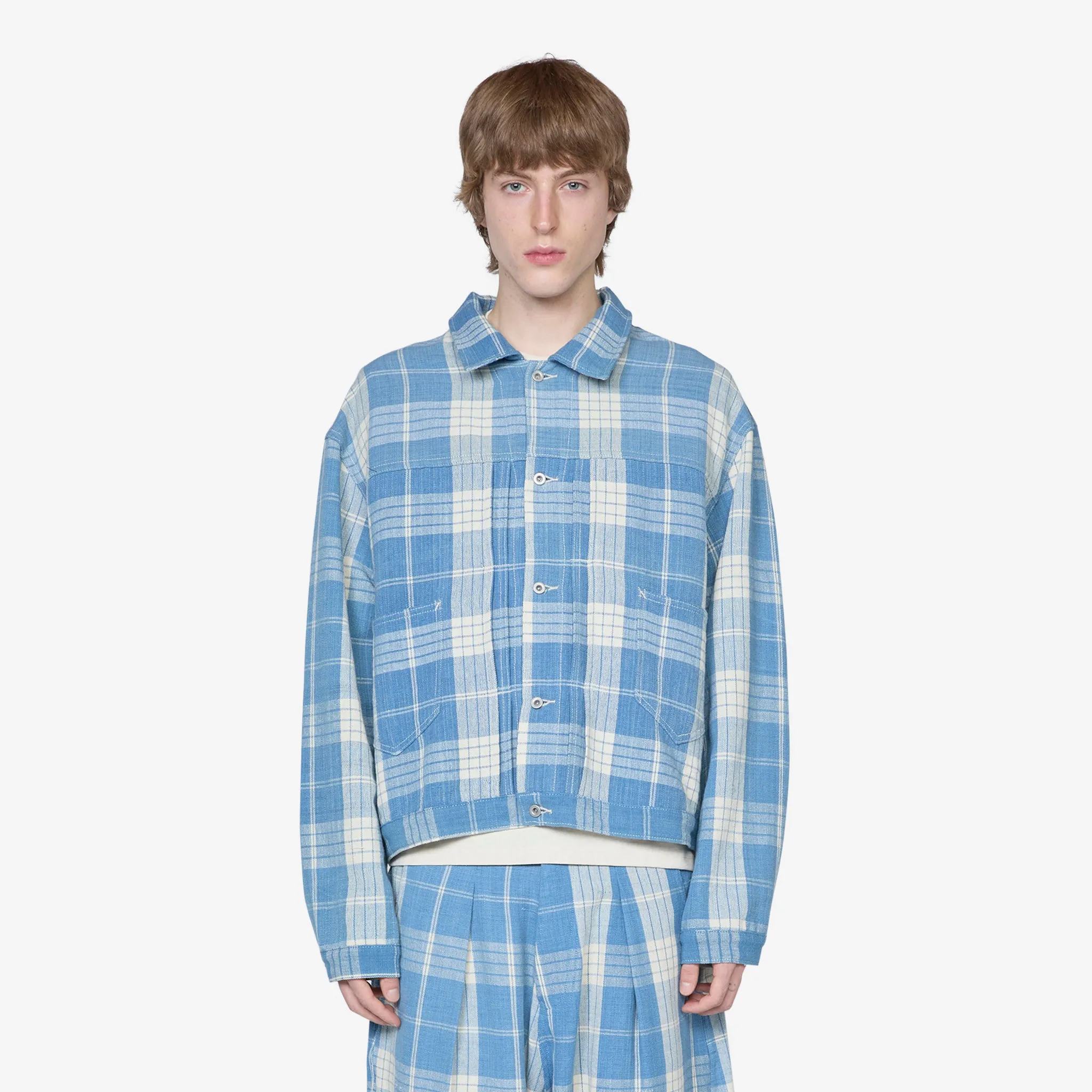 Sundae Jacket Indigo Ecru Check