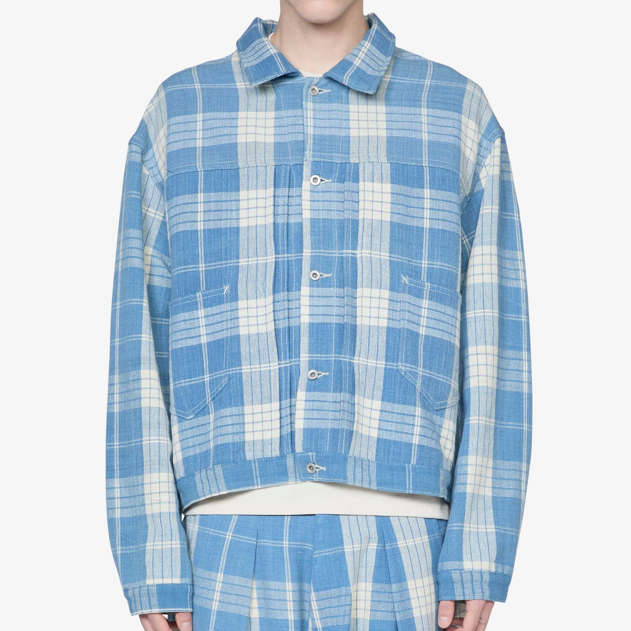 Sundae Jacket Indigo Ecru Check