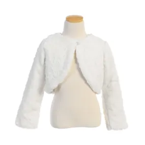 Sweet Kids Inc Soft Marble Fur Jacket - Off White