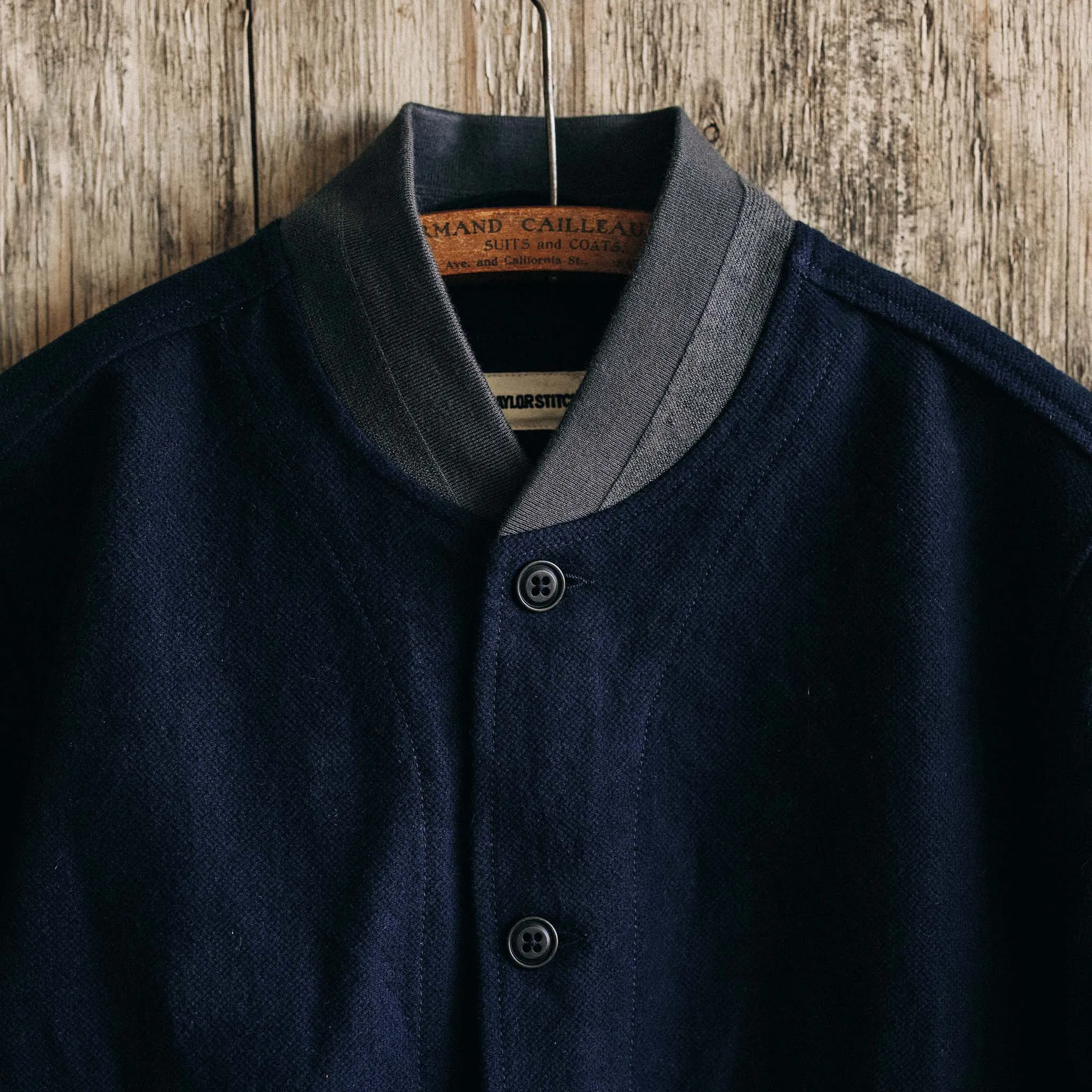 The Bomber Jacket in Dark Navy Moleskin