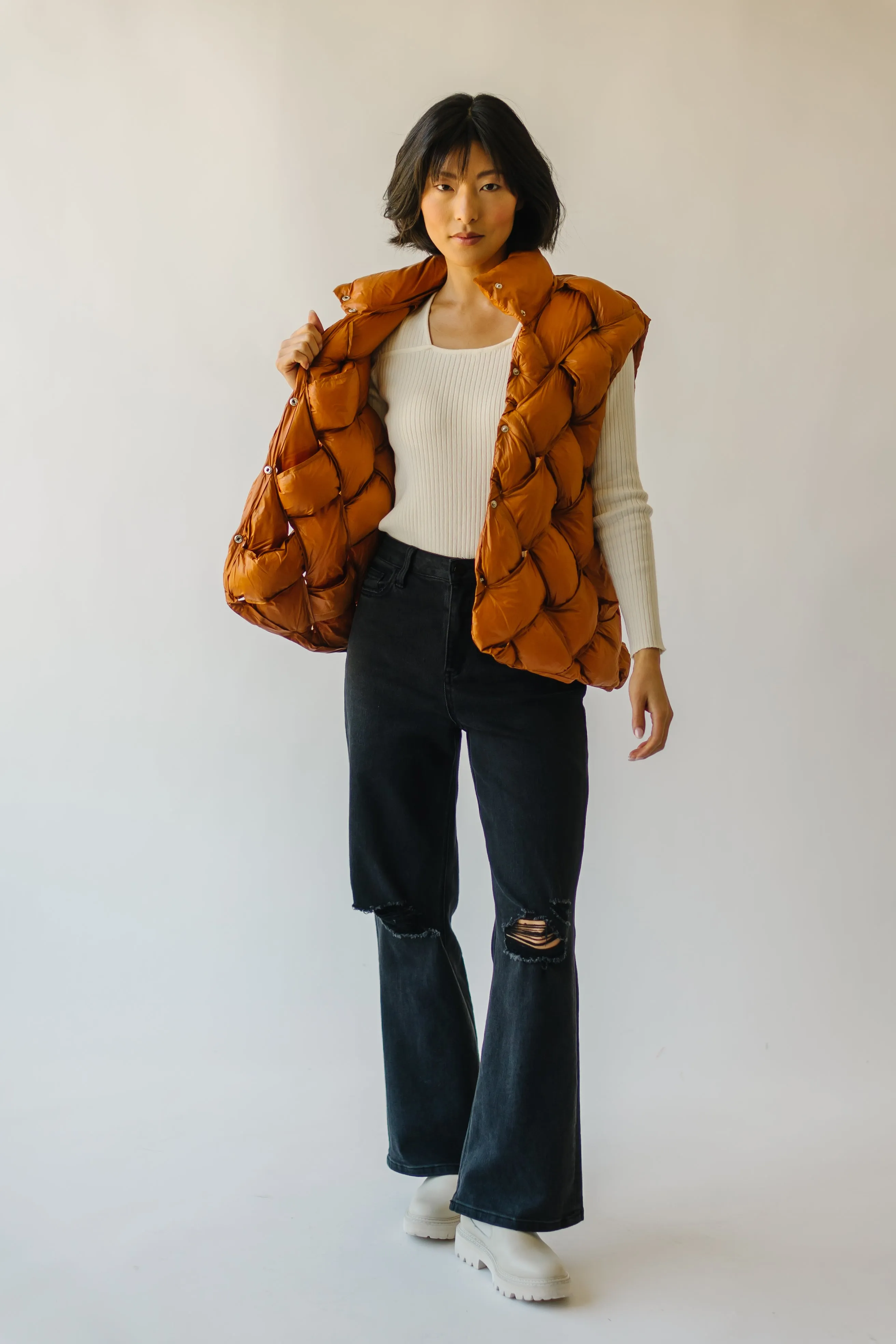 The Carrigan Puffer Vest in Camel