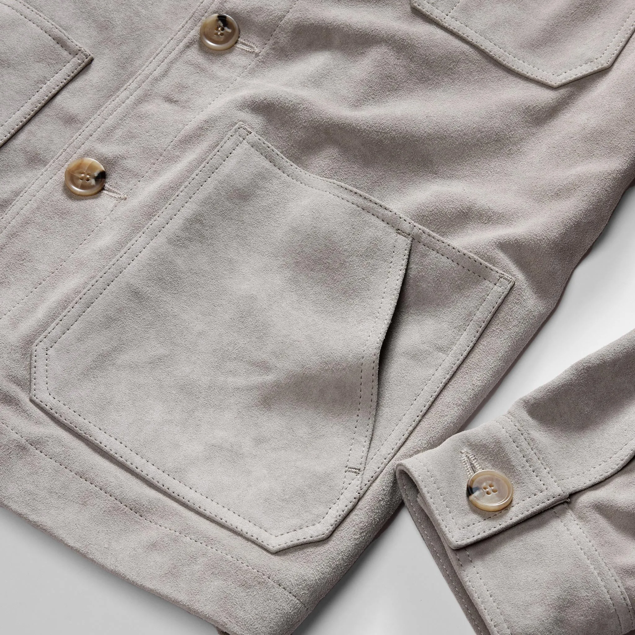 The Ojai Jacket in Oyster Suede