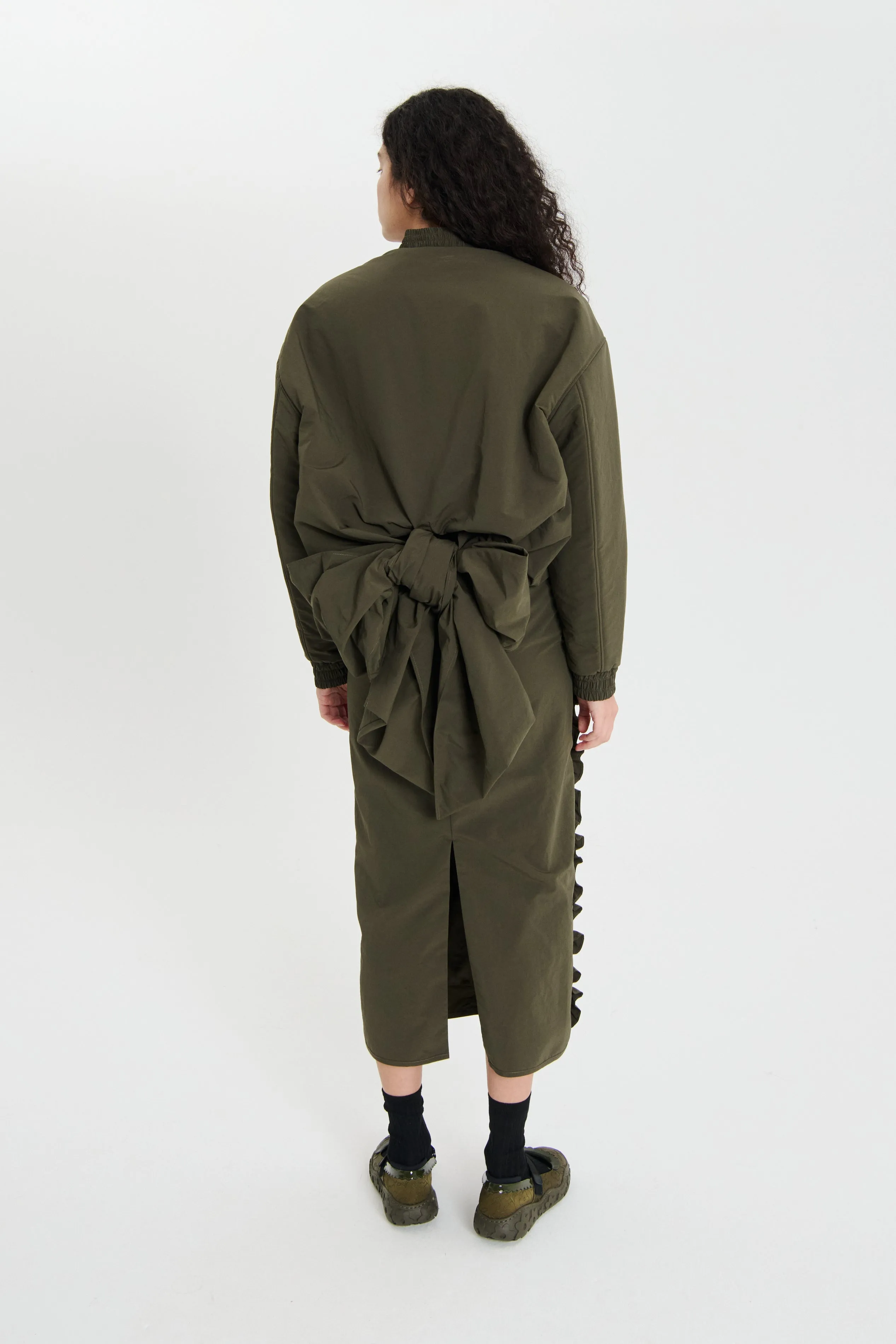 UBON | JACKET RECYCLED TAFFETA GREY OLIVE