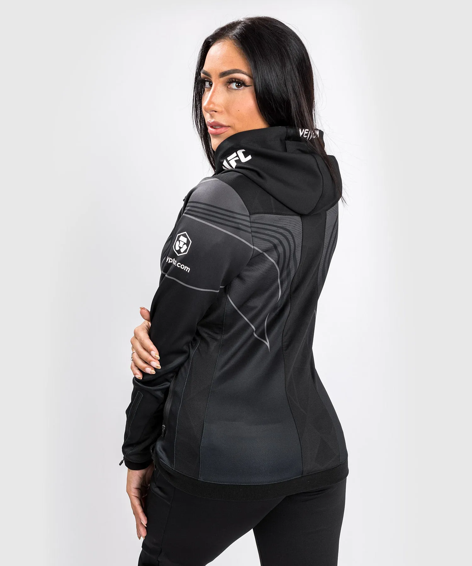 UFC Venum Authentic Fight Night 2.0 Women's Walkout Hoodie - Black