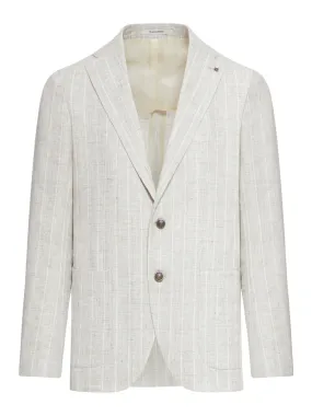 unstructured single-breasted jacket