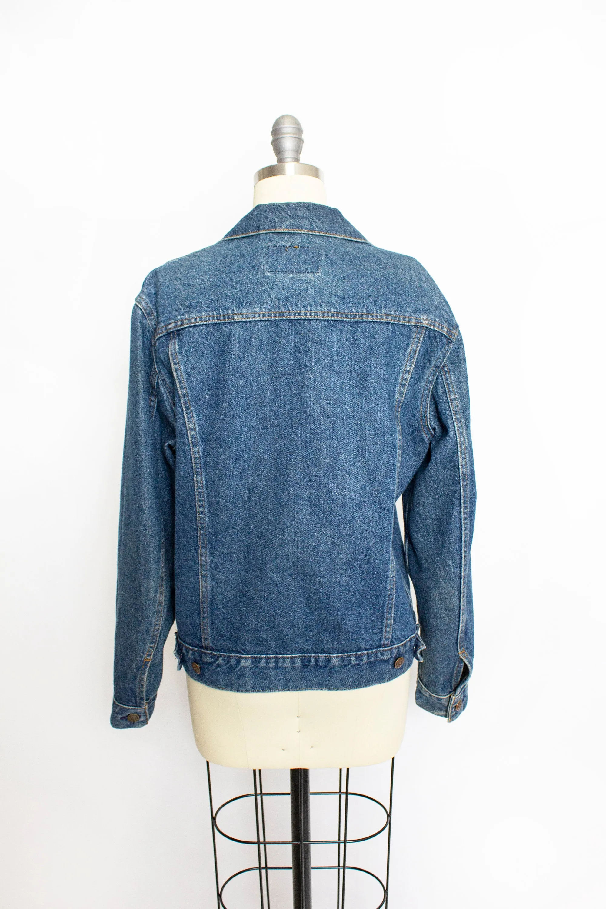 Vintage 1970s Denim Jacket Jean Jacket Roebucks Blue Cotton 70s Small S