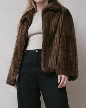 Vintage 70s Chocolate Brown Fur Jacket (S/M)