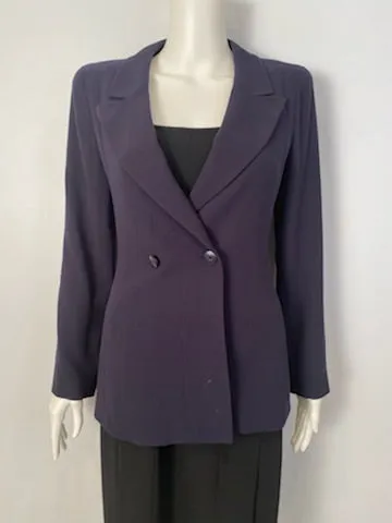 Vintage Chanel 98A, 1998 Fall Double Breasted Dark Navy Blue Jacket FR 38 US 4