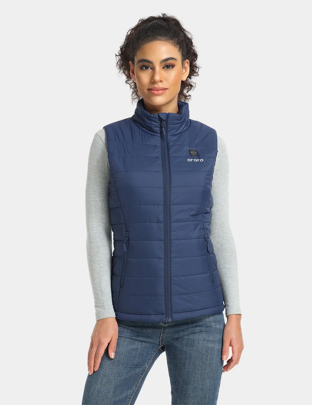 Women's Classic Heated Vest - Blue / White / Grey