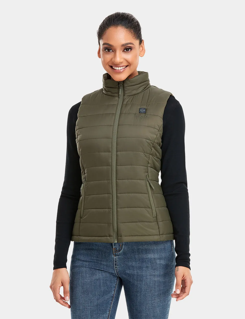 Women's Classic Heated Vest - White / Green / Red (Apparel Only)